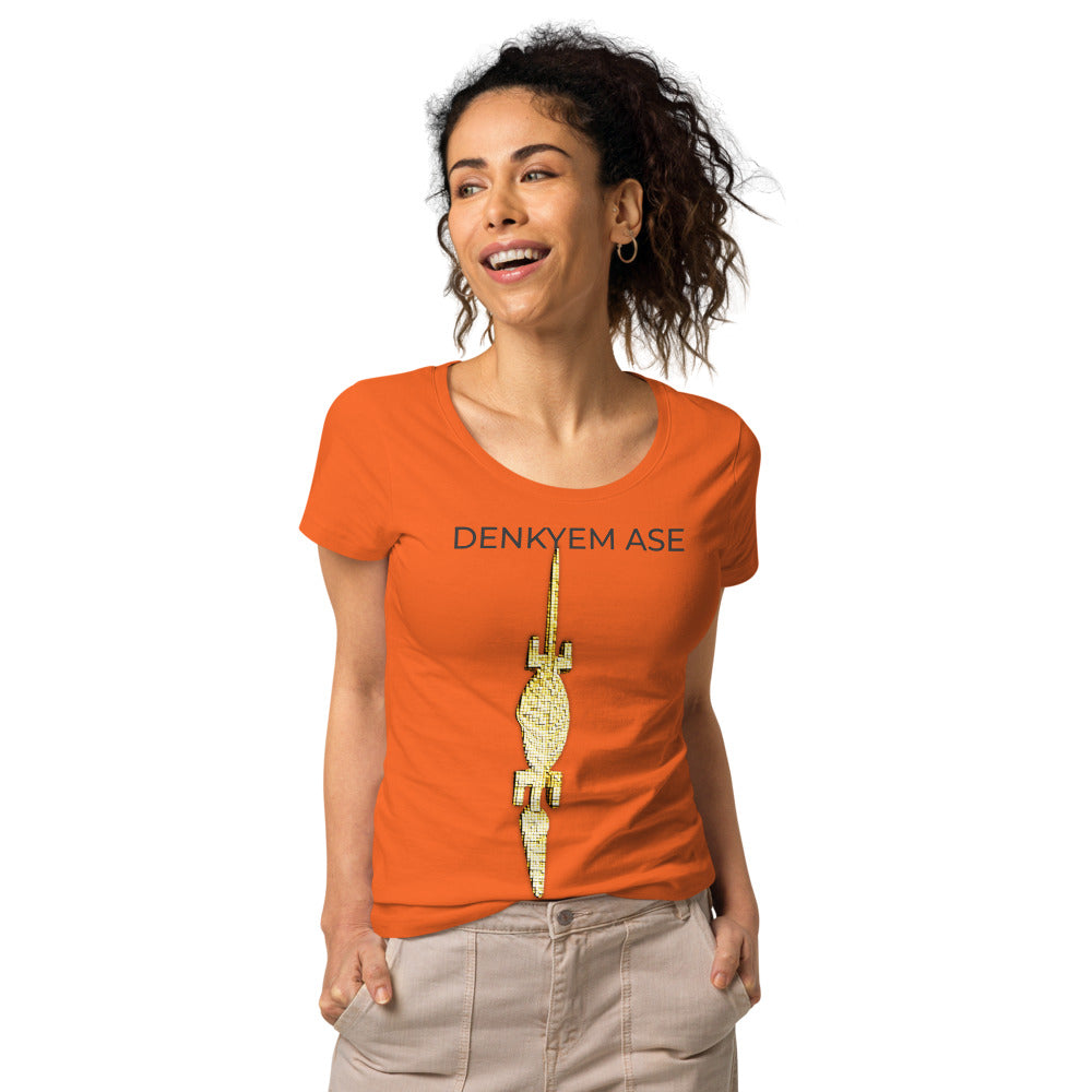 DENKYEM ASE Digi-Gold Logo Women’s basic organic t-shirt