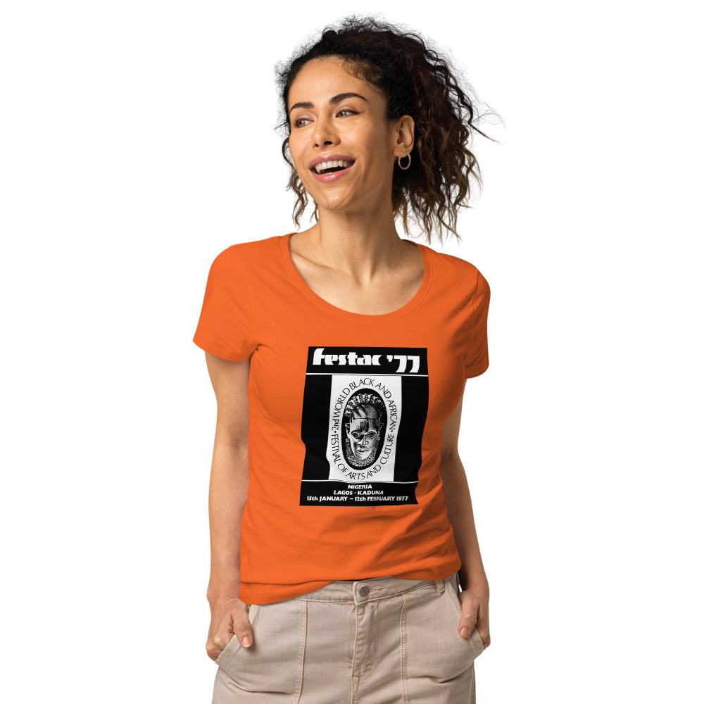 DENKYEM ASE "Benin Bronzes FESTAC '77 Retro" Women’s basic organic t-shirt