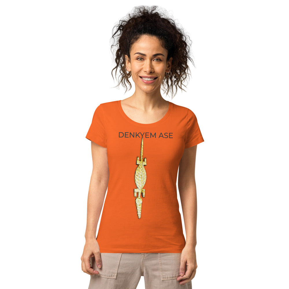 DENKYEM ASE Digi-Gold Logo Women’s basic organic t-shirt