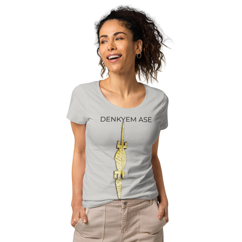 DENKYEM ASE Digi-Gold Logo Women’s basic organic t-shirt