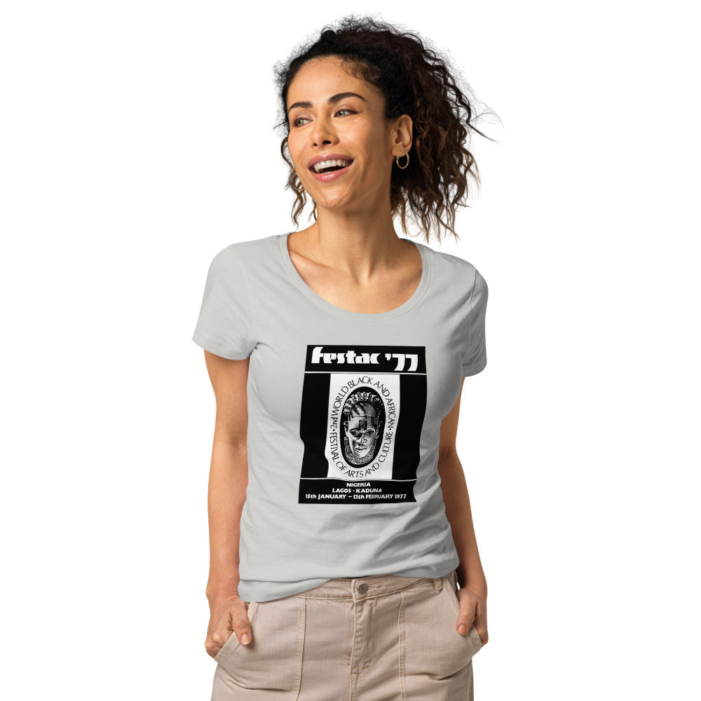 DENKYEM ASE "Benin Bronzes FESTAC '77 Retro" Women’s basic organic t-shirt