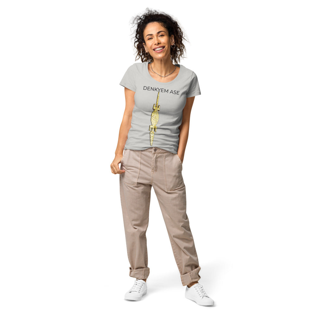 DENKYEM ASE Digi-Gold Logo Women’s basic organic t-shirt