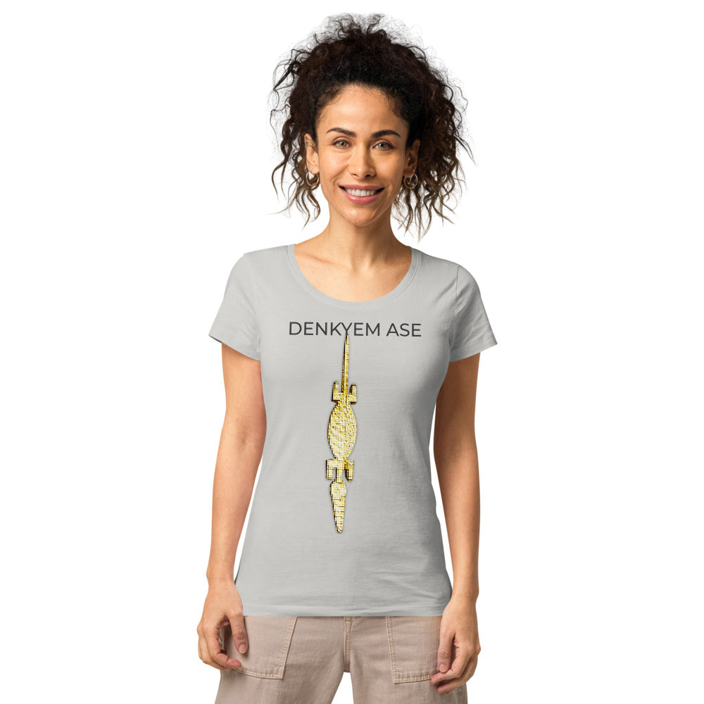 DENKYEM ASE Digi-Gold Logo Women’s basic organic t-shirt
