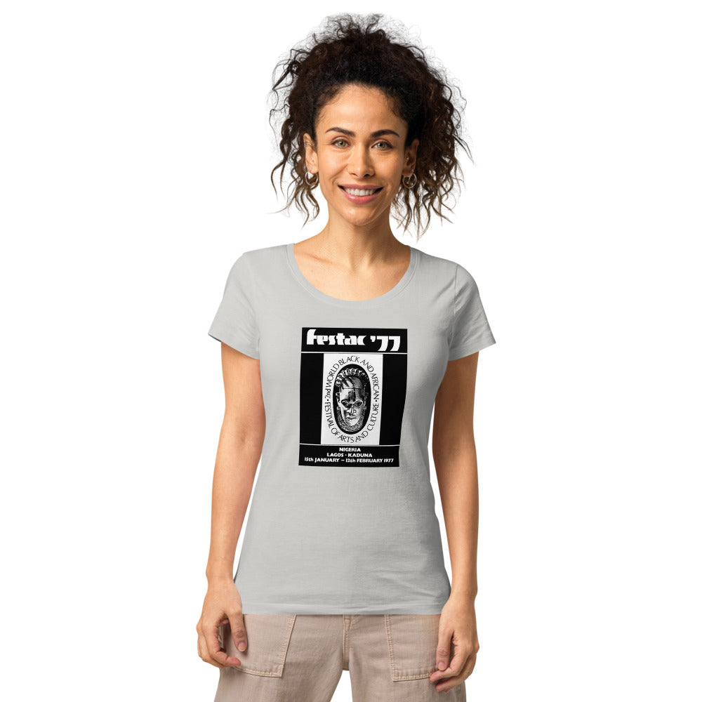 DENKYEM ASE "Benin Bronzes FESTAC '77 Retro" Women’s basic organic t-shirt