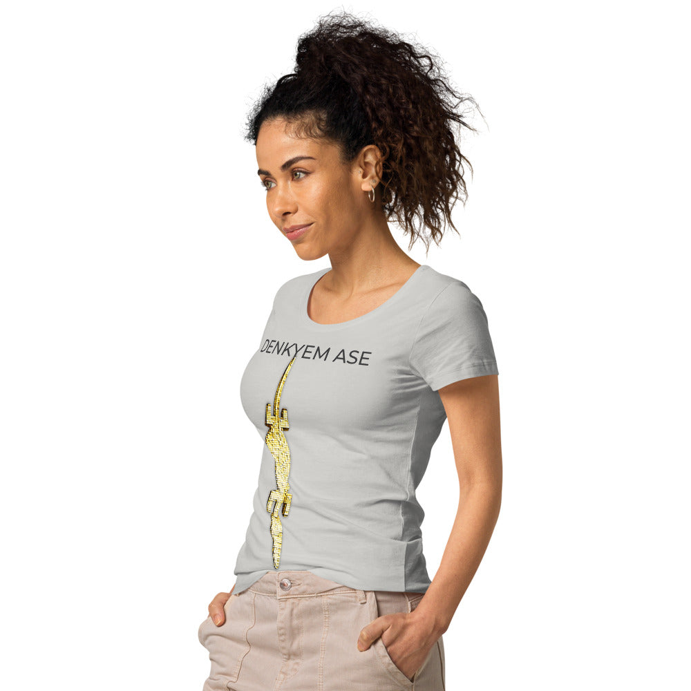 DENKYEM ASE Digi-Gold Logo Women’s basic organic t-shirt