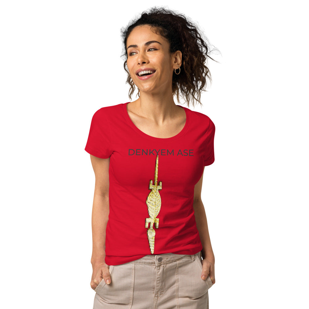DENKYEM ASE Digi-Gold Logo Women’s basic organic t-shirt