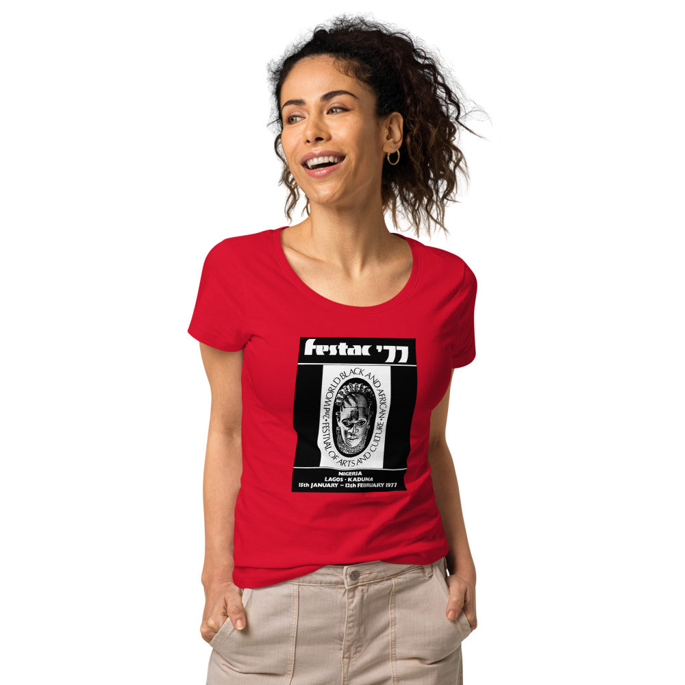 DENKYEM ASE "Benin Bronzes FESTAC '77 Retro" Women’s basic organic t-shirt
