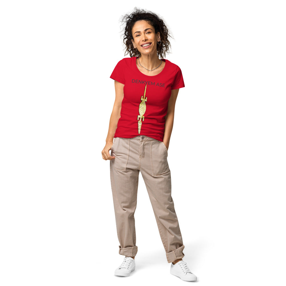 DENKYEM ASE Digi-Gold Logo Women’s basic organic t-shirt
