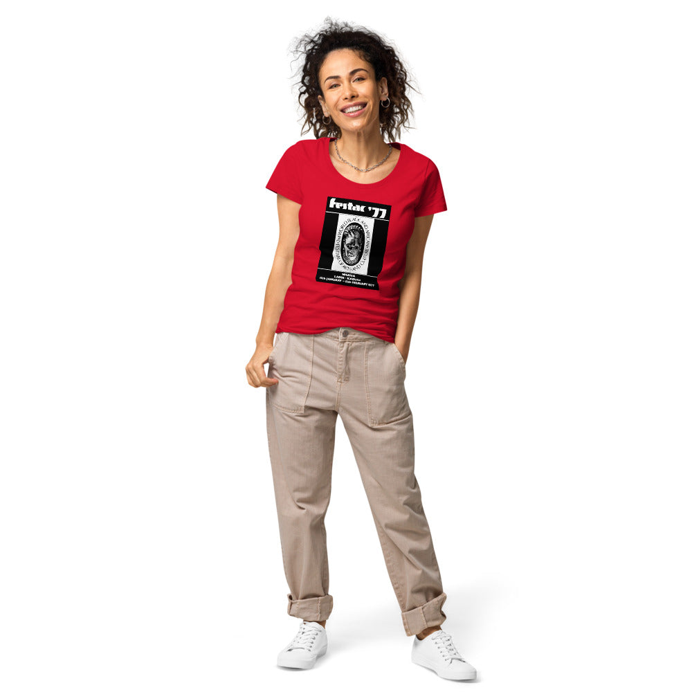 DENKYEM ASE "Benin Bronzes FESTAC '77 Retro" Women’s basic organic t-shirt