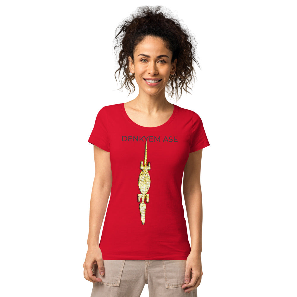 DENKYEM ASE Digi-Gold Logo Women’s basic organic t-shirt