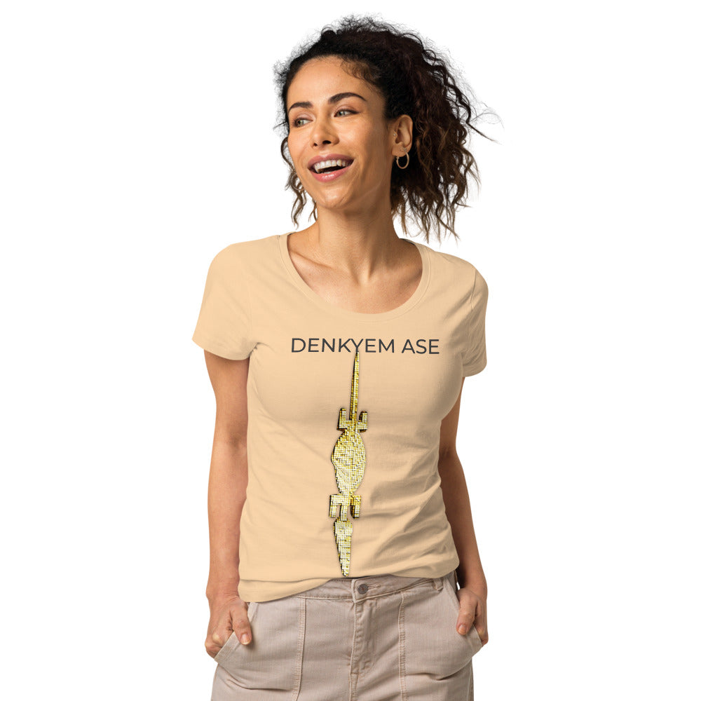 DENKYEM ASE Digi-Gold Logo Women’s basic organic t-shirt