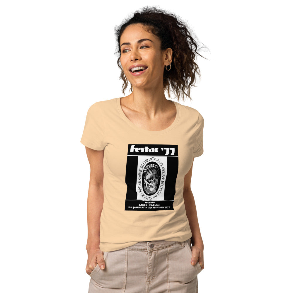 DENKYEM ASE "Benin Bronzes FESTAC '77 Retro" Women’s basic organic t-shirt
