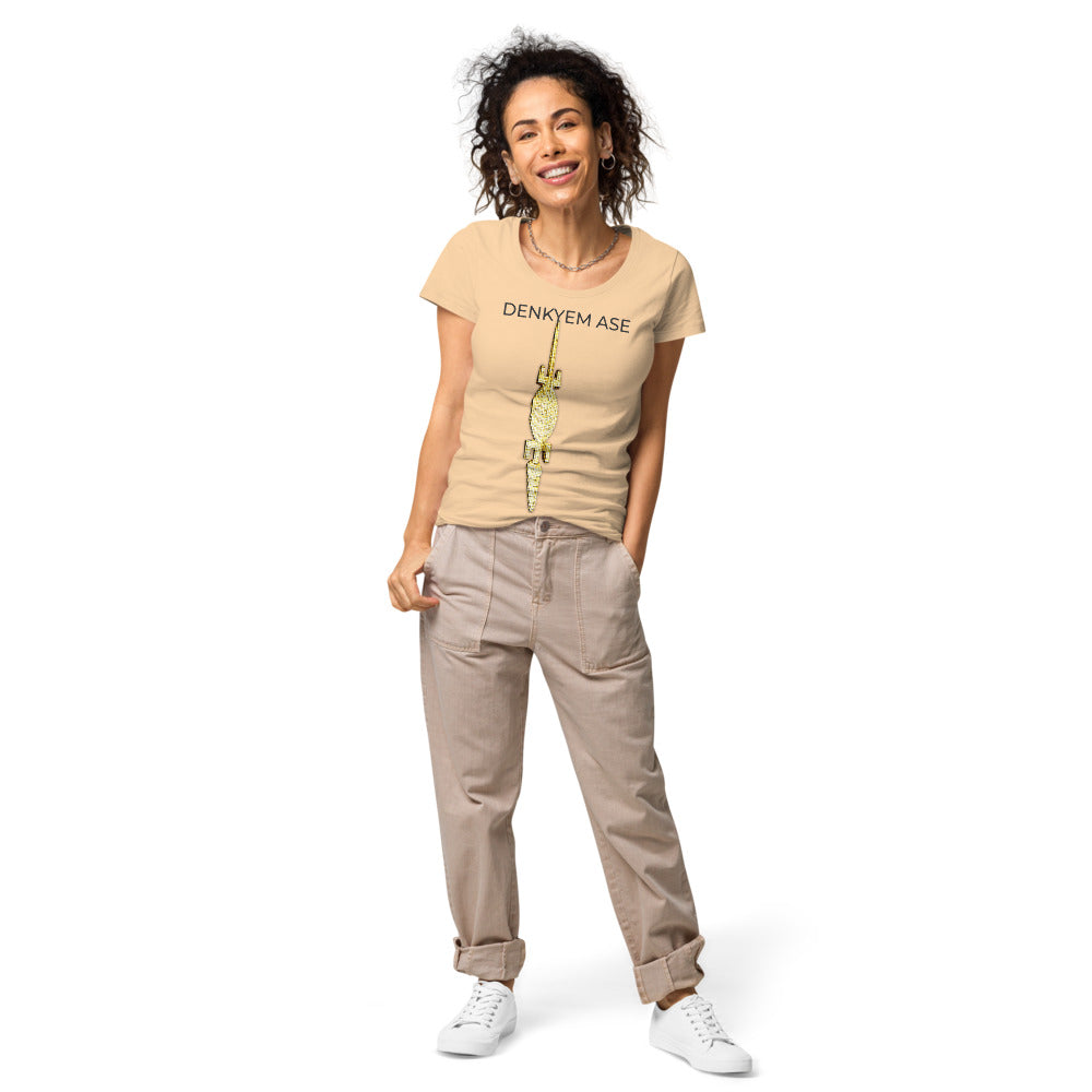 DENKYEM ASE Digi-Gold Logo Women’s basic organic t-shirt