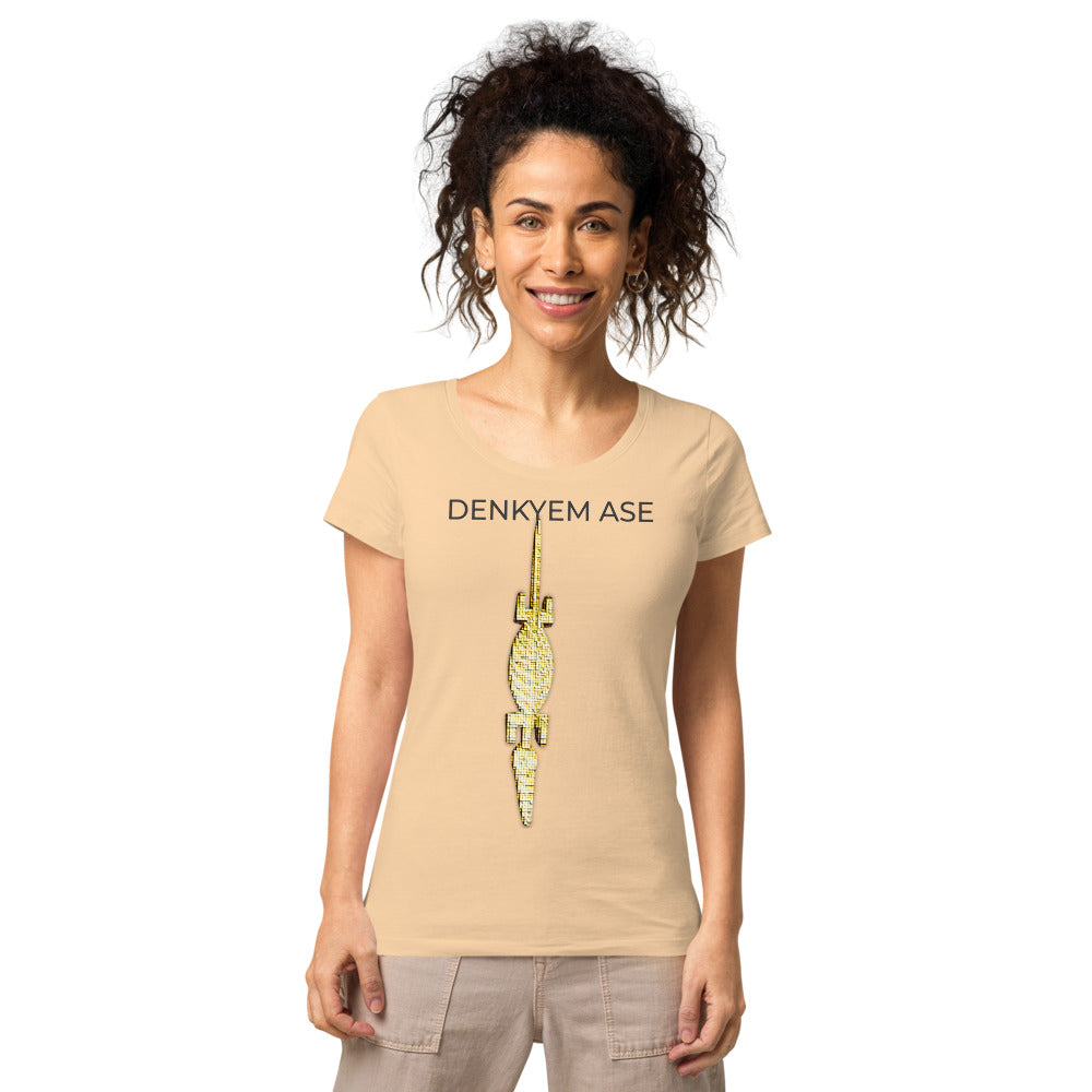 DENKYEM ASE Digi-Gold Logo Women’s basic organic t-shirt
