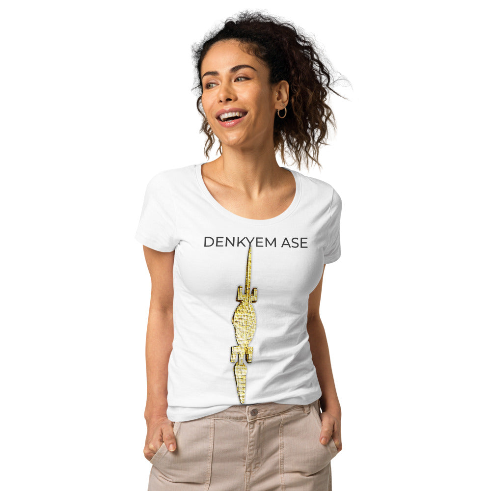 DENKYEM ASE Digi-Gold Logo Women’s basic organic t-shirt