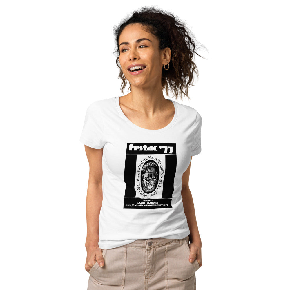 DENKYEM ASE "Benin Bronzes FESTAC '77 Retro" Women’s basic organic t-shirt