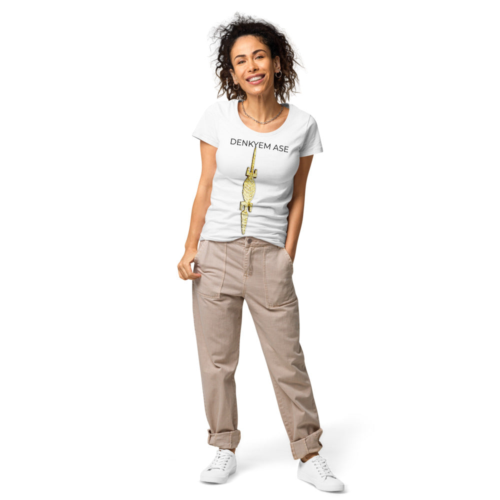 DENKYEM ASE Digi-Gold Logo Women’s basic organic t-shirt