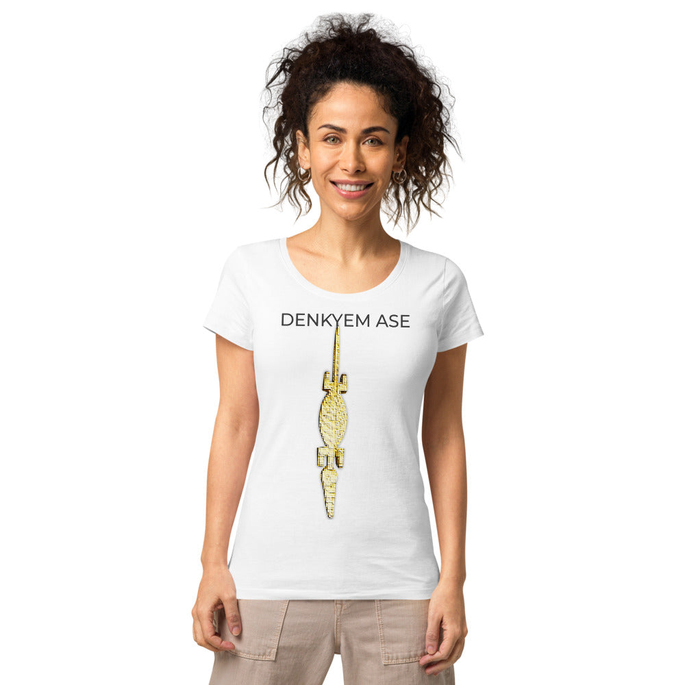 DENKYEM ASE Digi-Gold Logo Women’s basic organic t-shirt
