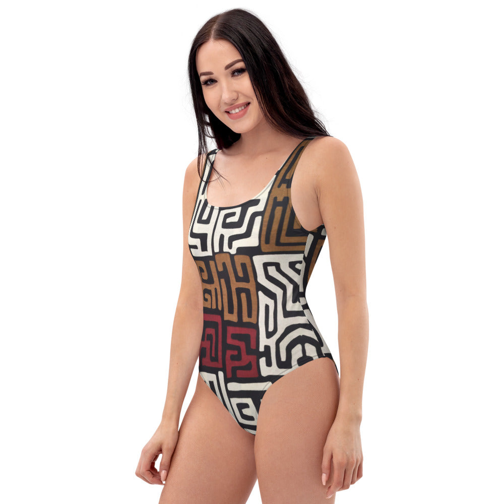 DENKYEM ASE "Kuba Cloth All Over" One-Piece Swimsuit