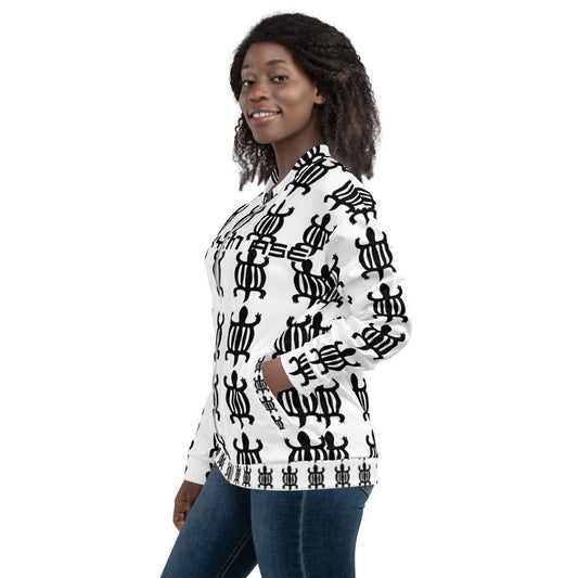 DENKYEM ASE "Adinkra All Over" Unisex Bomber Jacket